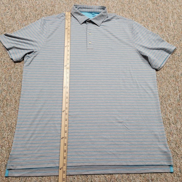 Johnnie O Polo Shirt Mens XL Striped Golf Performance Short Sleeve UPF Stretch - Picture 8 of 15